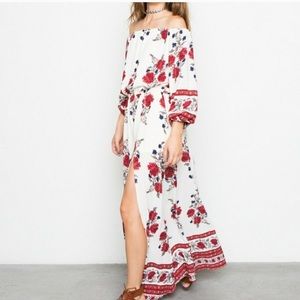 Floral Off The Shoulder Maxi Dress